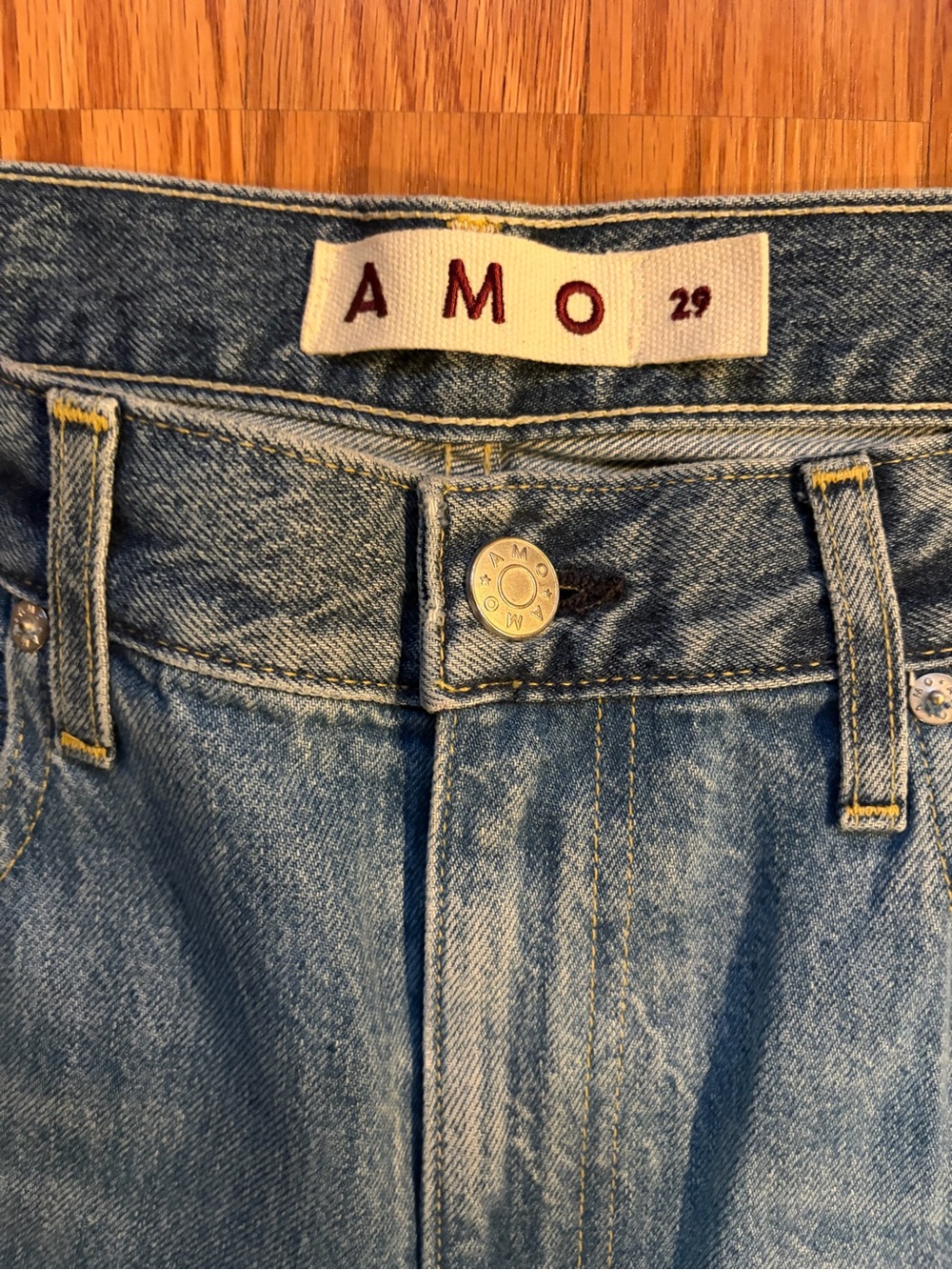 AMO Two-Tone Light and Medium Blue Jeans - Picture 10 of 10